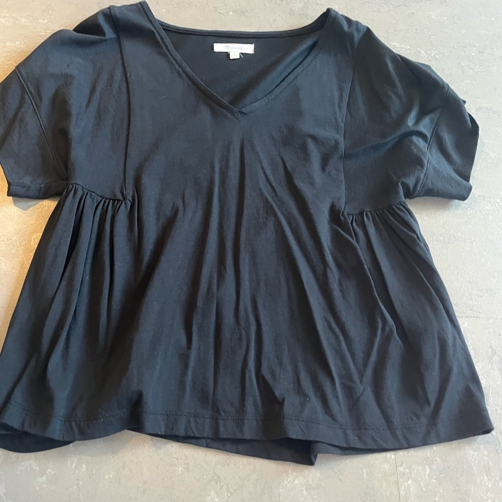 Madewell black vneck top. Size small